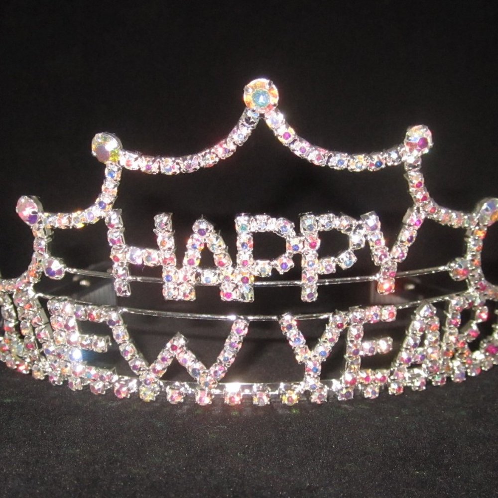 "Happy  New  Year" crystal  tiara